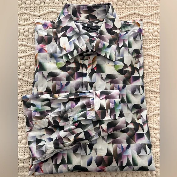 Simons Abstract Multicolor Modern Shirt - Picture 6 of 8